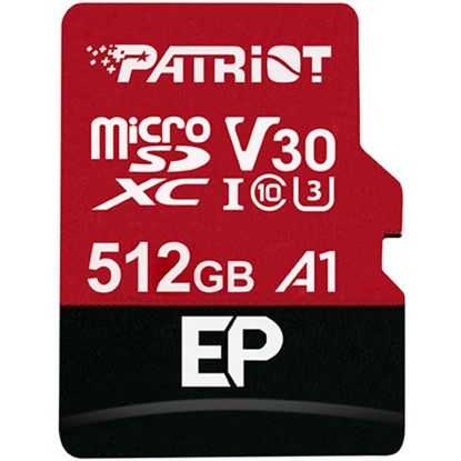  Зображення MicroSDHC 512GB Patriot EP Series  A1 UHS-I U3 ( PEF512GEP31MCX) + SD adapter 